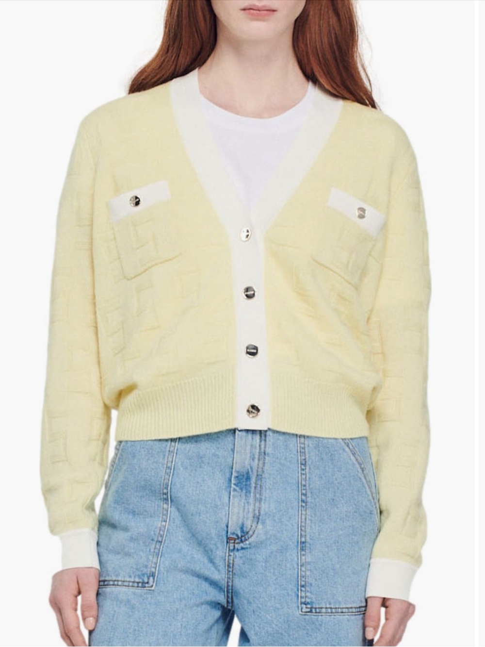 NWT Sandro Wool Prairie Cardigan Sweater Size 1 (Small)